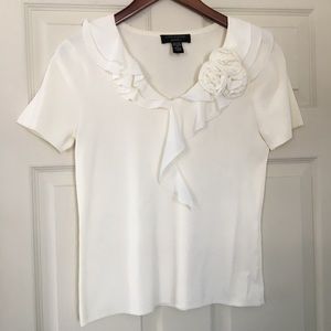 Cable Gauge cream ivory blouse Size M